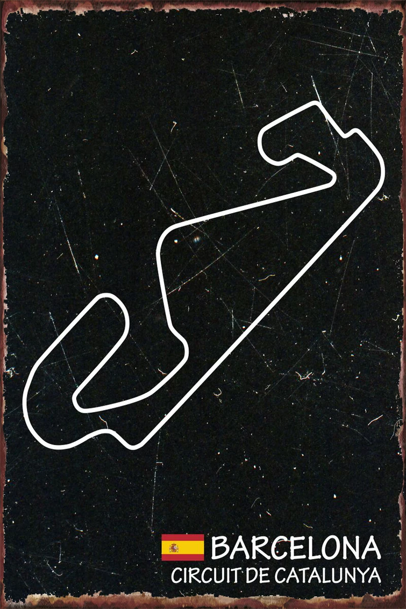 

Circuit De Catalunya Metal Sign Tin Sign Tin Plates Wall Decor Room Decoration Retro Vintage For Cafe Pub Home Club Man Cave