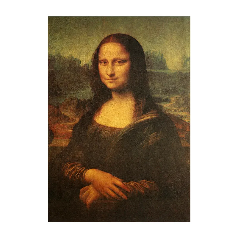 Известные картины Леонардо да Винчи постер из крафт-бумаги Мона Лиза домашняя
