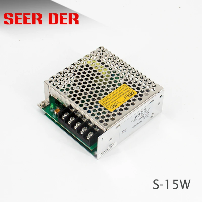 IP20 5v 12v 24v 15v 15w импульсный источник питания AC к DC одиночному выходному источнику