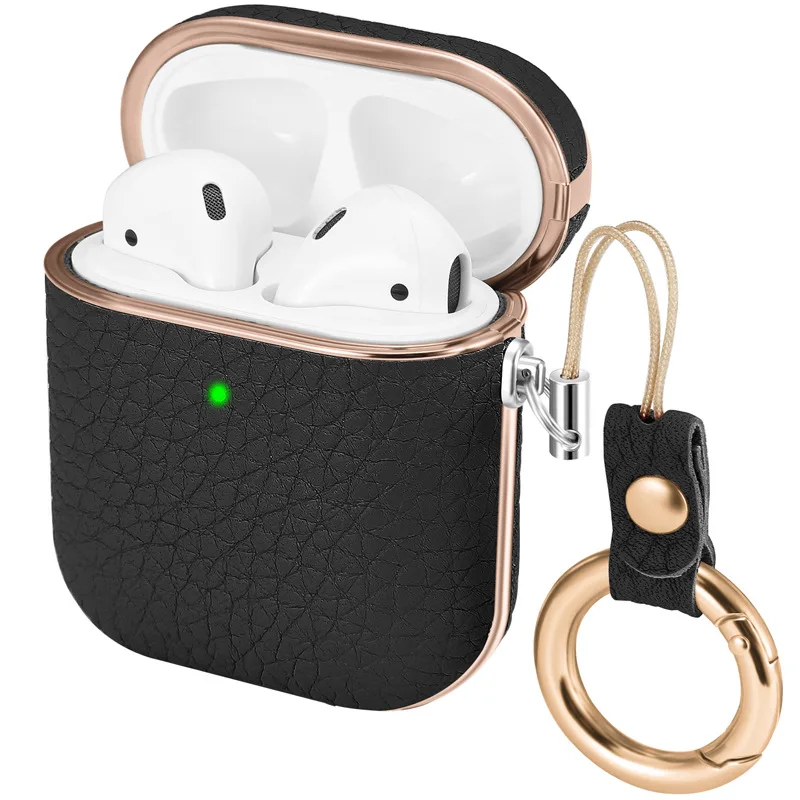

Genuine Leather Case For Apple Airpods 1/2 Protective Case Wireless Earphone Cover For Apple air pods Charging Box Bag