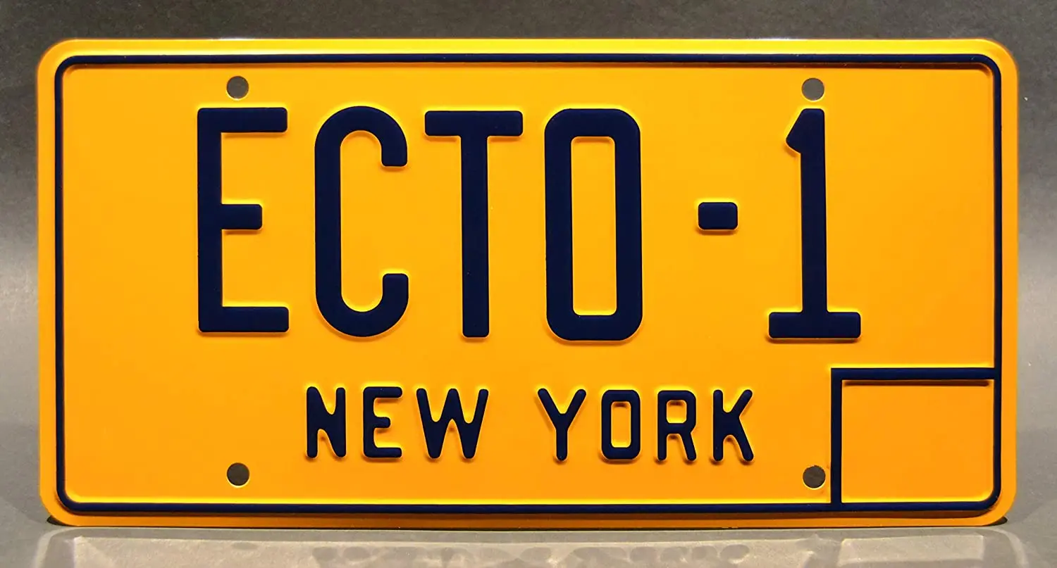 

Celebrity Machines Ghostbusters Afterlife | ECTO-1 | Metal Stamped License Plates