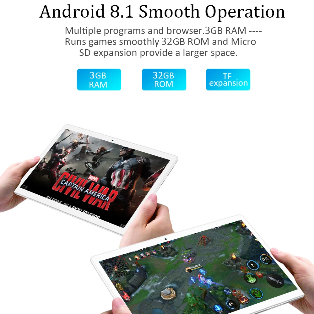 Планшет X20 ANRY 10 1 дюйма IPS 1920x1200 ядер 4G Android 8 | Планшеты