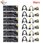 50 шт. COVYIV 009s 009C 009S Plus PCI E Райзер-карта PCI-EPCIE USB 3,0 до 6 контактов адаптер кабель Майнинг Райзер для видеокарты