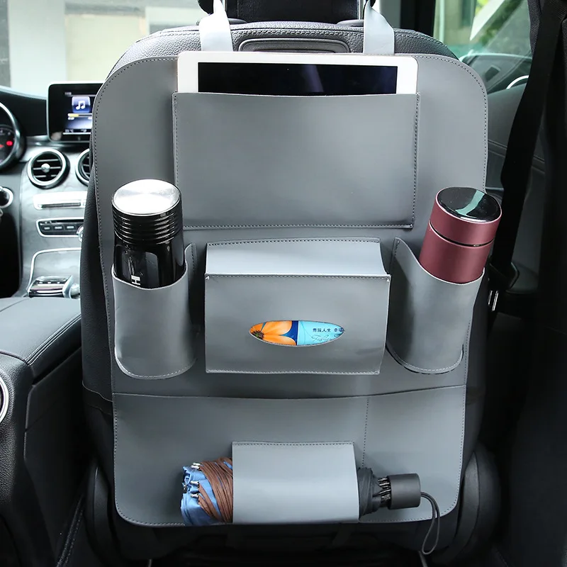 Из искусственной кожи Pad сумка для заднего сидения автомобиля органайзер