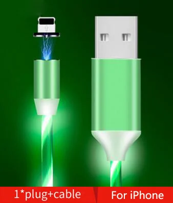 For iphone Green Автомобильное зарядное устройство для телефона светящееся освещение Магнитный usb-кабель для Renault Koleos Megane сценический флюенс Laguna Velsatis - Испускаемый цвет: For iphone Green