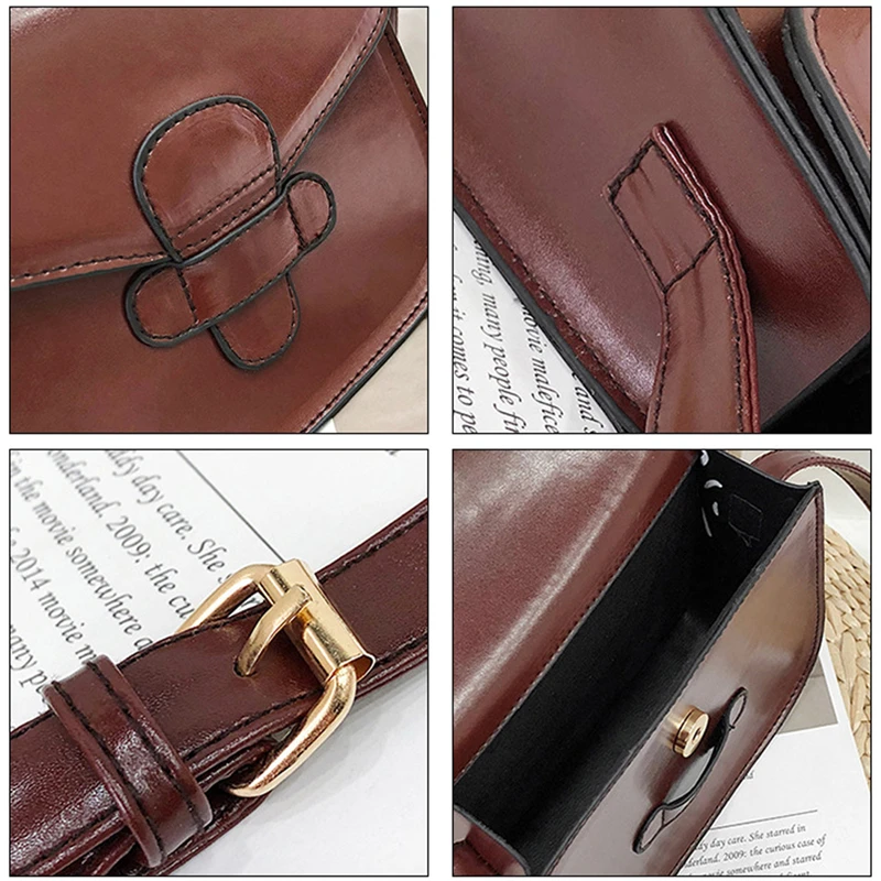 

2021 Small Square Bag Women Shoulder Bag Luxury Handbags Retro High Quality Wide Shoulder Strap Messenger Bag Bolsas Feminina