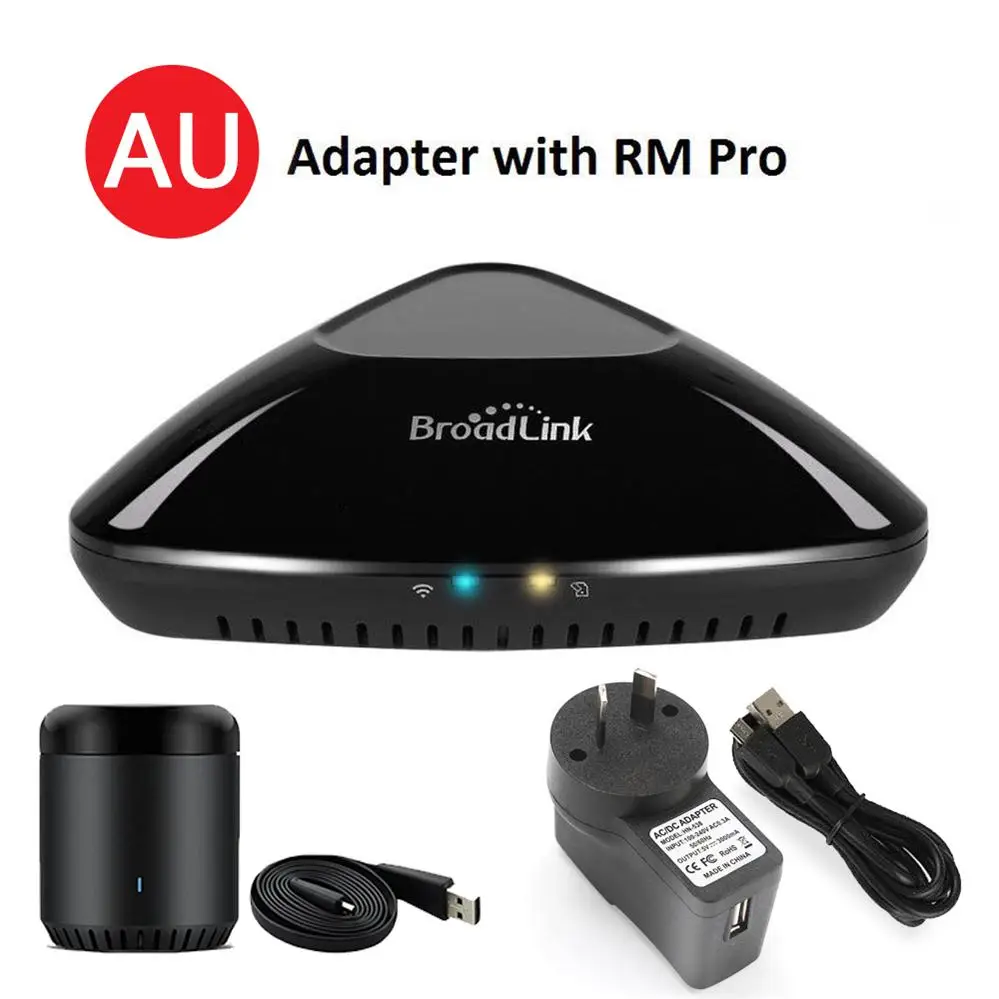 RMPro Mini3 AU Plug BroadLink RM Pro+ WiFi умный дом концентратор, IR RF все в одном Автоматизация обучения универсальный пульт дистанционного управления совместимый для Apple Android - Цвет: RMPro Mini3 AU Plug