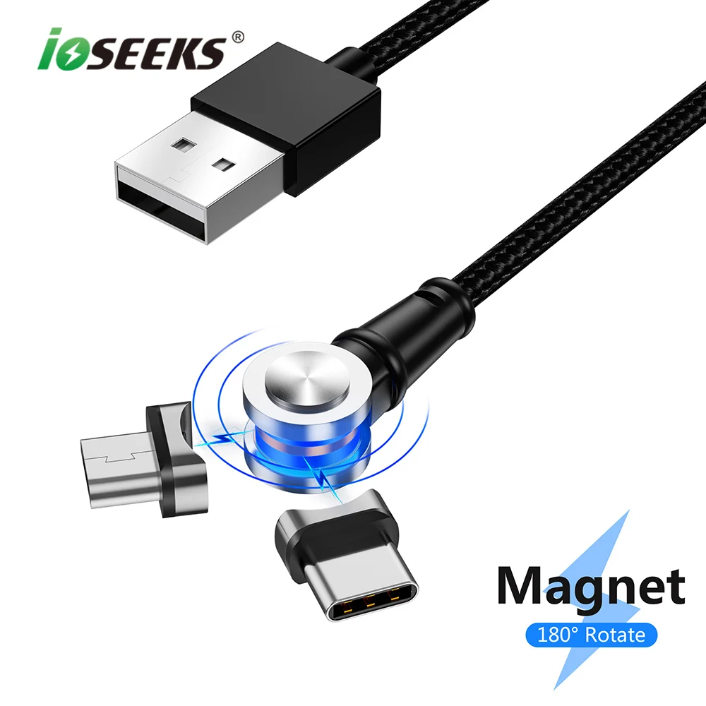 Магнитный Micro USB кабель ioseaks для iPhone samsung huawei usb type C зарядки мобильных телефонов