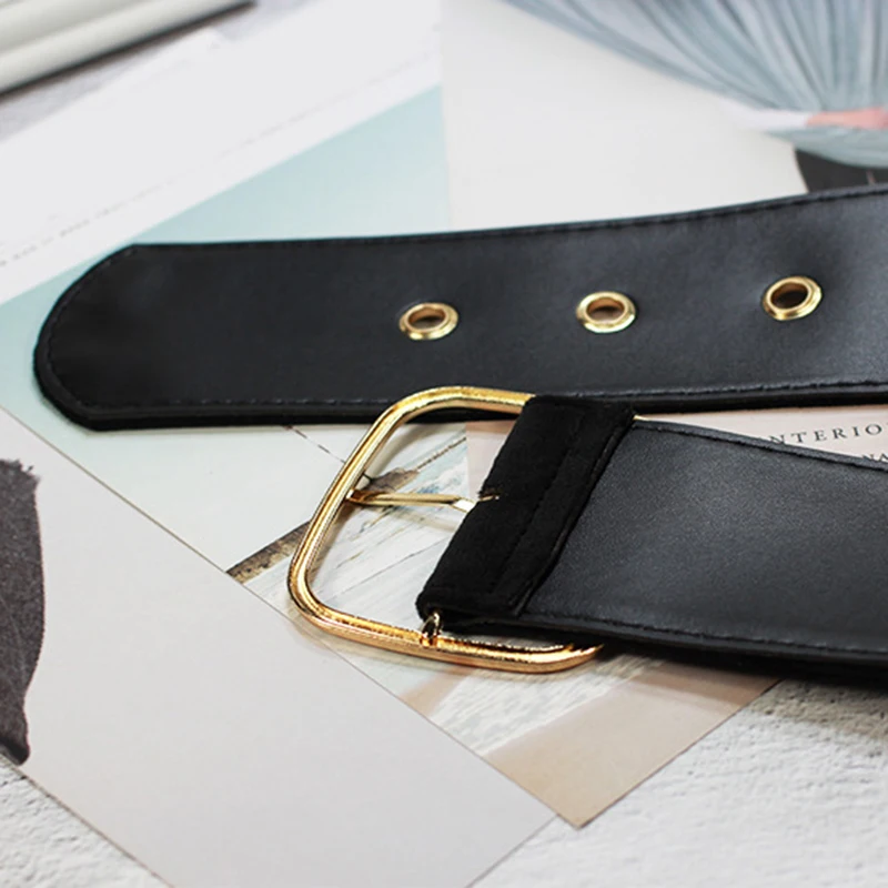 

1PC Retro Long Velvet Belt Round Square Metal Pin Buckle Decorative Casual Wide Waistband Fashion Female Dress Coat Sweater Belt