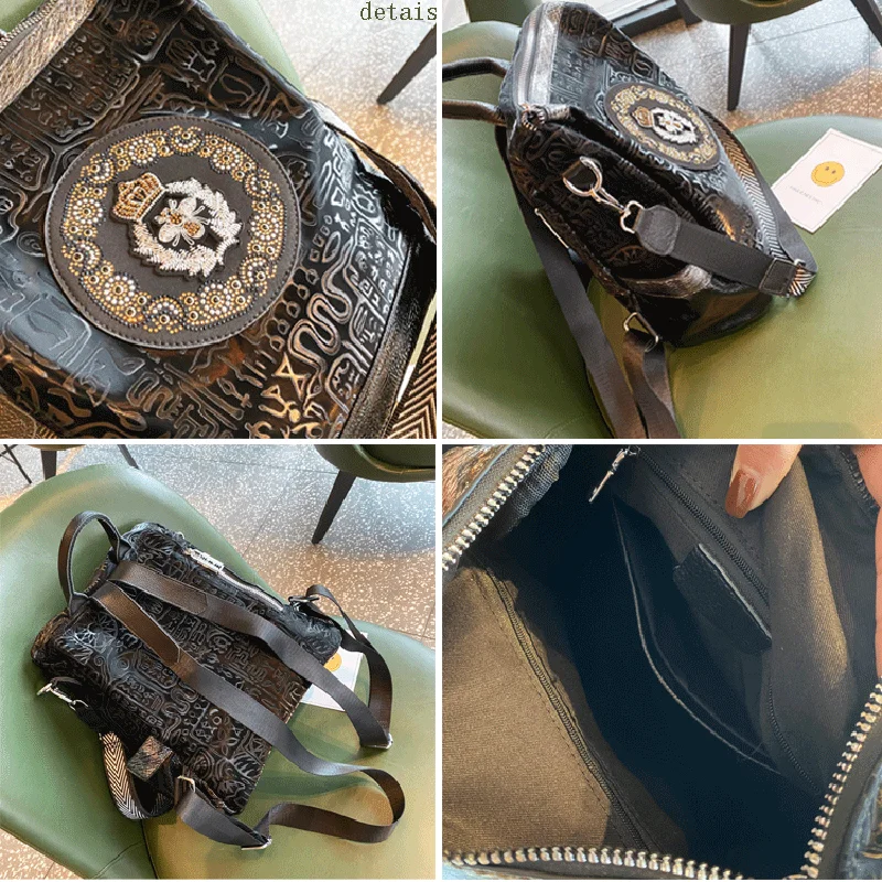 

Microfiber Synthetic Leather Backpack Women Rhinestone Designer Fashion Black School Bags for Women Shoulder Bolso