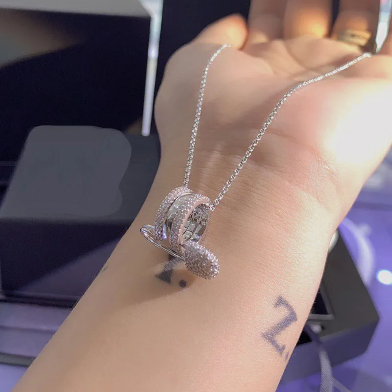 UMGODLY Fashion Necklace Rose Gold 3 Colors Circles with Safety Pin Pendant Women CZ Zircon Jewelry | Украшения и аксессуары