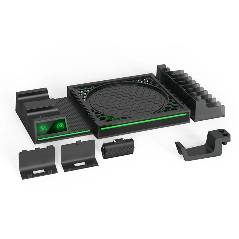 

Multi-function Host Controller Charger 10-slot Disc Organizer Rack & Headphone Hook Kit for XB Series X/XB One S Console