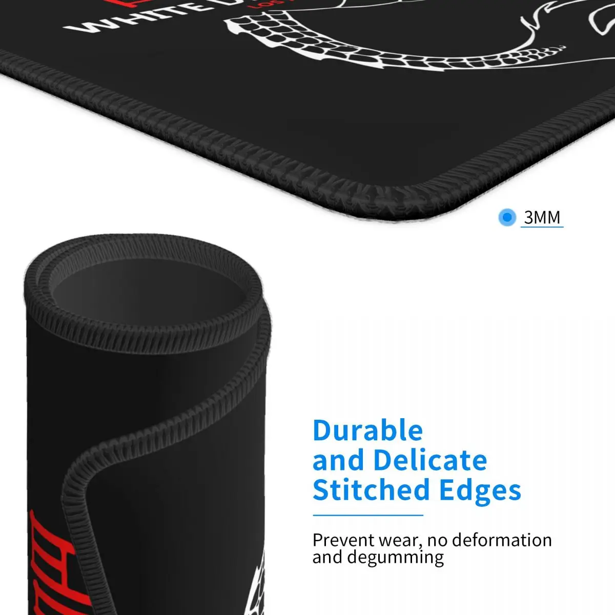 Белый коврик для мыши с изображением дракона и лапши забавный закругленными