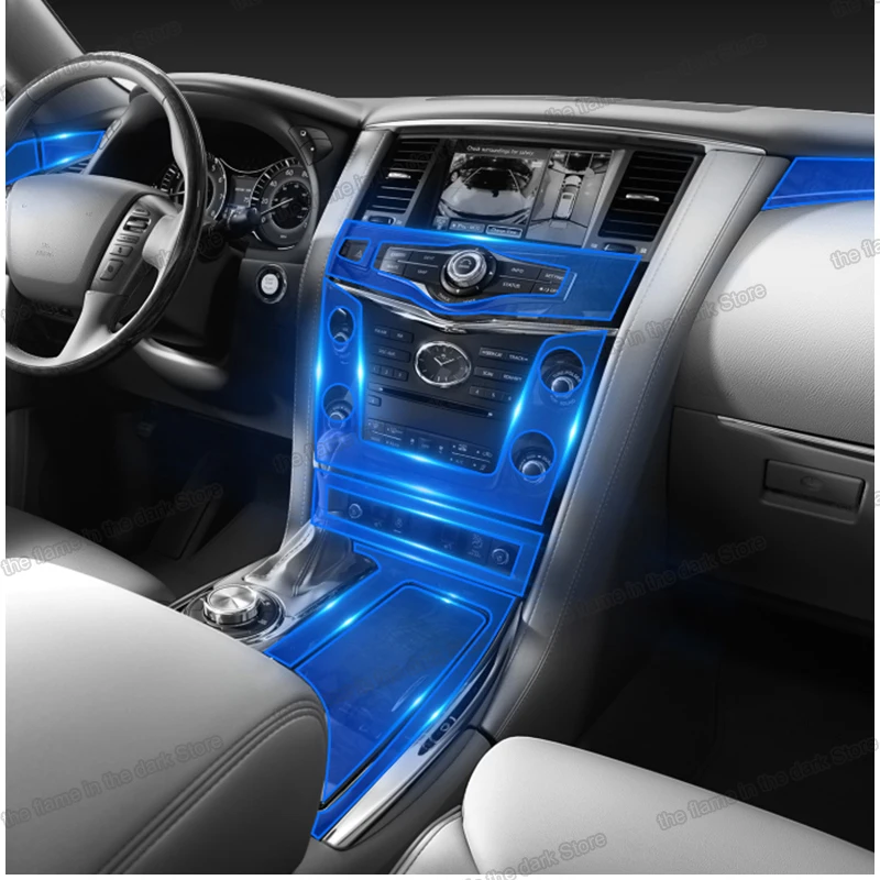 

2017 Transparent TPU Car Interior Protective Film gear Central Control Sticker for Infiniti qx80 2010-2019 2018 2017 2016