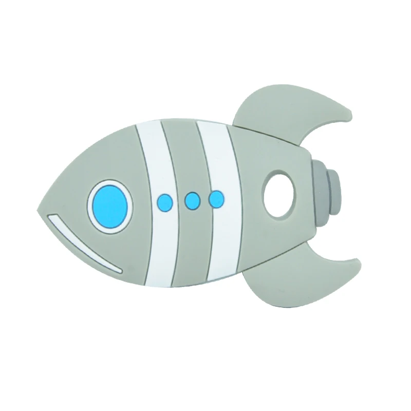 10PCS Baby Teething Beads Silicone Rocket Fish BPA Free Food Grade Teether DIY Necklace Toy | Мать и ребенок