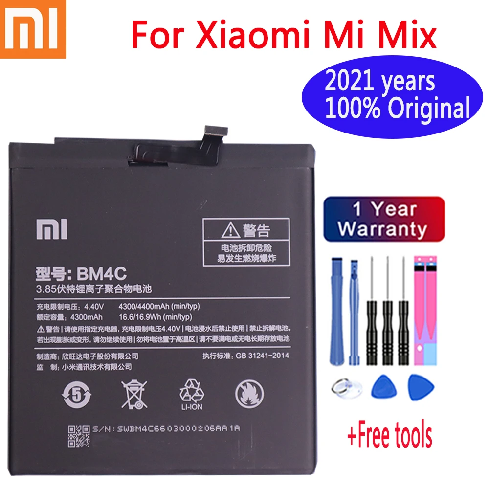 

2021 год, 100% оригинальный аккумулятор BM4C, bm4c для Xiaomi Mi Mix, батареи BM 4C, аккумулятор для Xiaomi Mi Mix, высокое качество