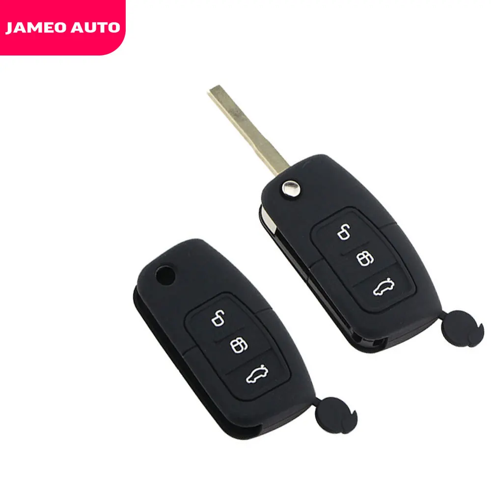 Jameo авто 3 кнопки силиконовый чехол для ключа Ford Focus 2 MK2 Fiesta Ecosport Galaxy Mondeo S Max C
