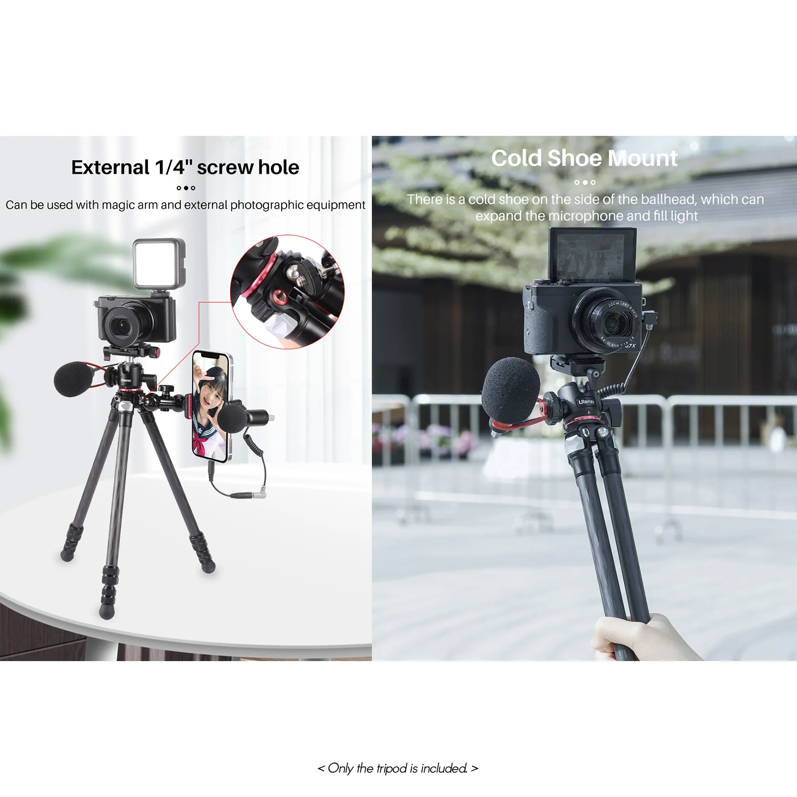 Штатив для фотосъемки Ulanzi MT-21 панорамная шаровая Головка на 360 ° пластина Arca-Swiss QR