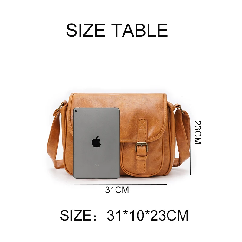 

Retro PU Men's Leather Messenger Bags for Men Leisure Vintage Bag Square Crossbody Bag Big Capacity Shoulder Bags Male Mochila
