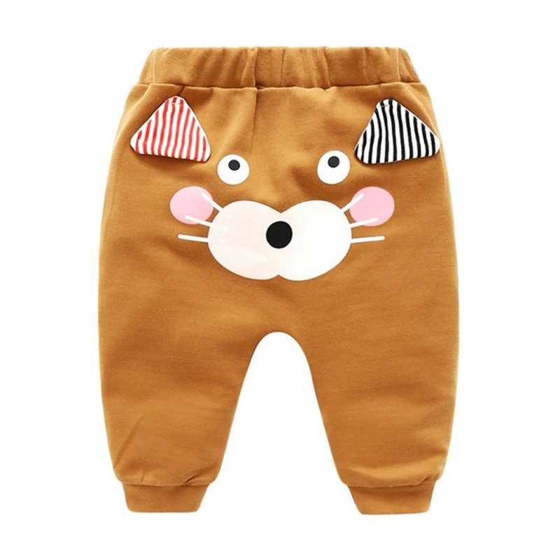 Осенние милые хлопковые свободные штаны с рисунком для маленьких мальчиков и