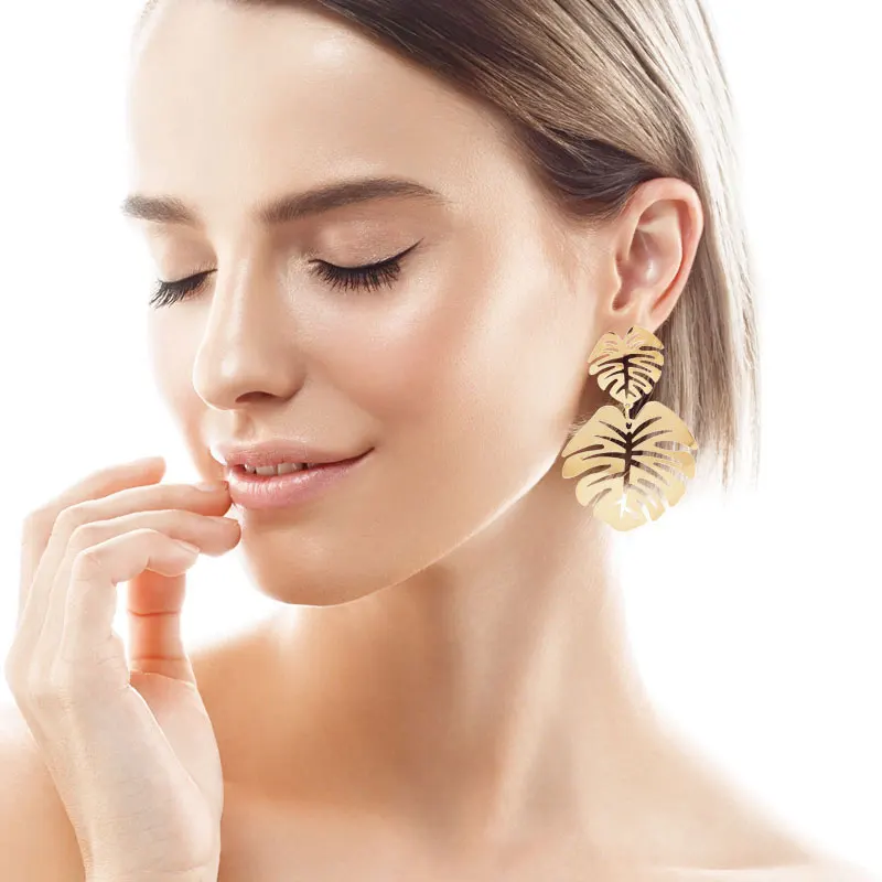 

BOAKO Fashion Leaf Earrings For Women Fashion Jewelry 2020 Earrings Dangle Pendientes Piercing Oreille Kolczyki #Yj