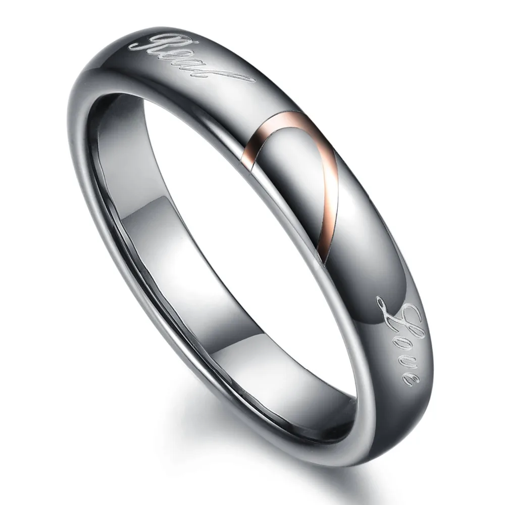 Классические простые дизайнерские кольца для влюбленных из нержавеющей стали 100%