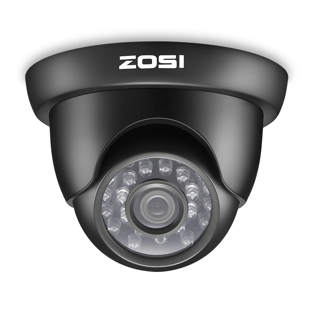 Black ZOSI 1080P 2MP 4-в-1 CVi TVI CVBS AHD CCTV Системы купол Видео ночного видения Камера кабель с байонетным коаксиальным разъемом для окна удаленного просмотра DVR Kit - Цвет: Black