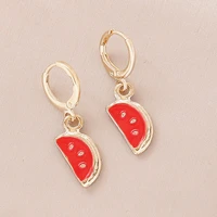 hot sweet womens summer watermelon fruit cherry hoop earrings jewelry fashion strawberry grape drop earring gift for friends