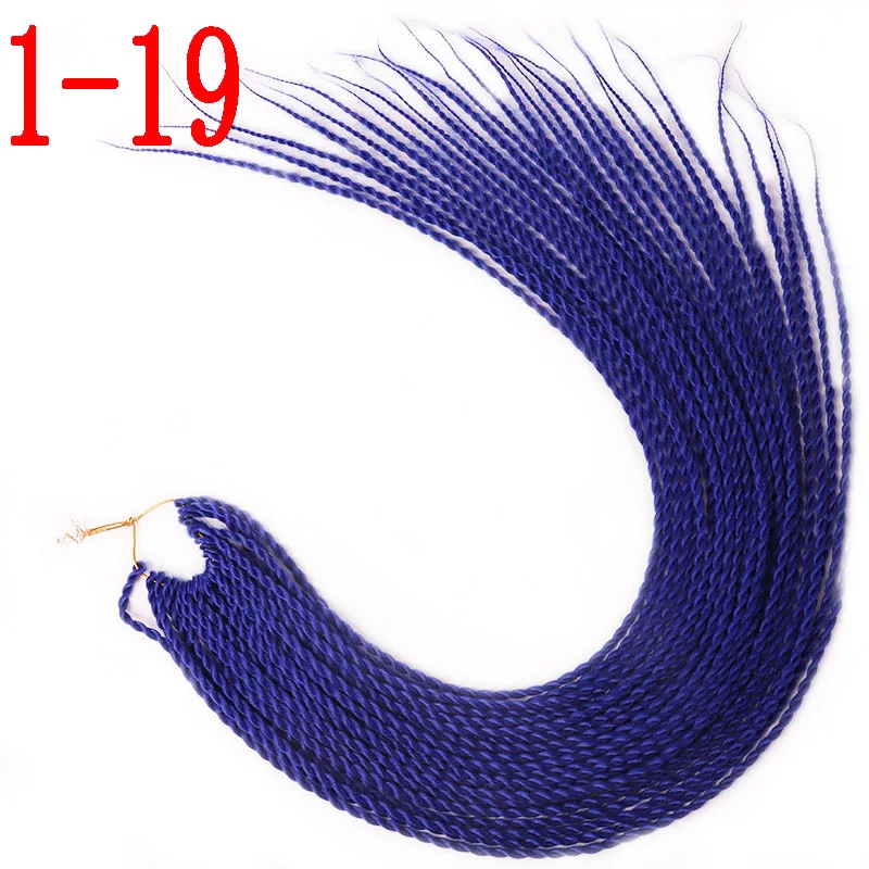 1-19 MERISIHAIR Ombre вязанные косички Сенегальские крученые волосы 24 дюйма 30 корней/упаковка синтетические плетеные волосы для женщин серый синий розовый - Цвет: 1-19