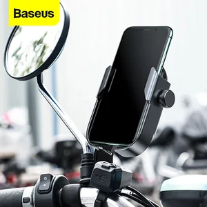 baseus motorcycle phone holder universal adjustable bike bicycle cell phone stand handlebar mount bracket for iphone 12 samsung free global shipping