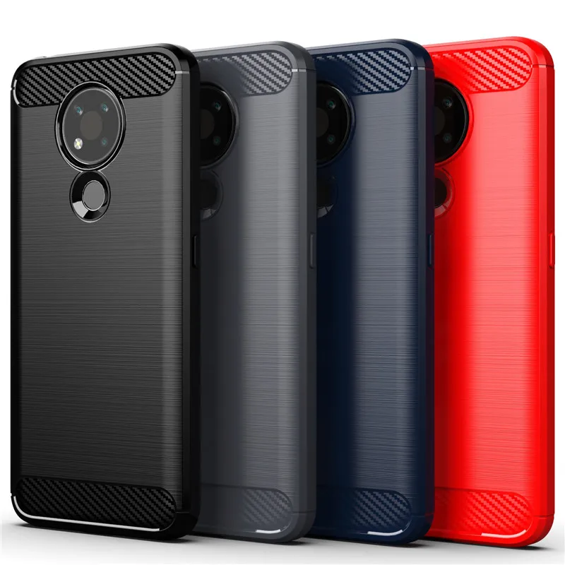 

For Cover Nokia 3.4 Case For Nokia 3.4 Soft TPU Bumper Carbon Fiber Phone Case For Nokia 2.3 2.4 4.2 6.2 7.2 8.3 5.3 3.4 Fundas