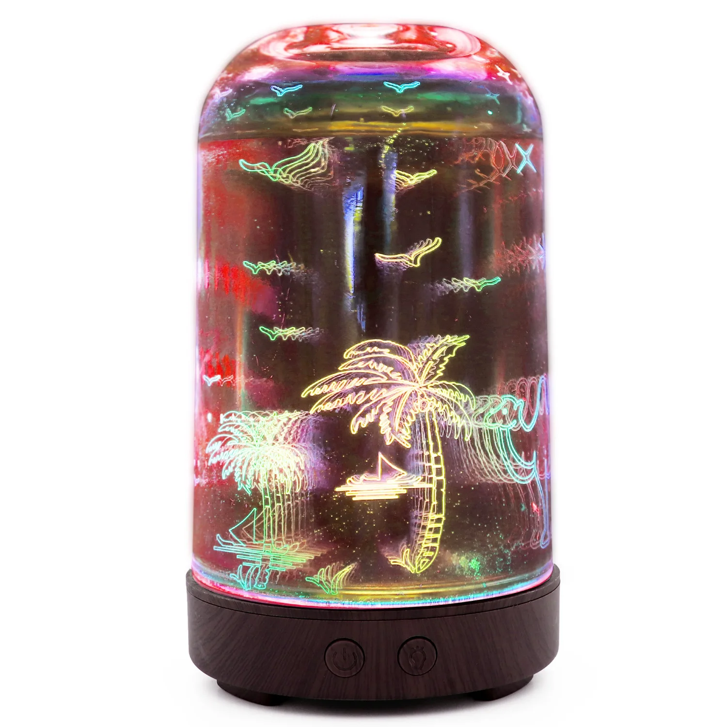 3D Красочный ночник стекло фейерверк многофункциональная Бесшумная ароматерапия