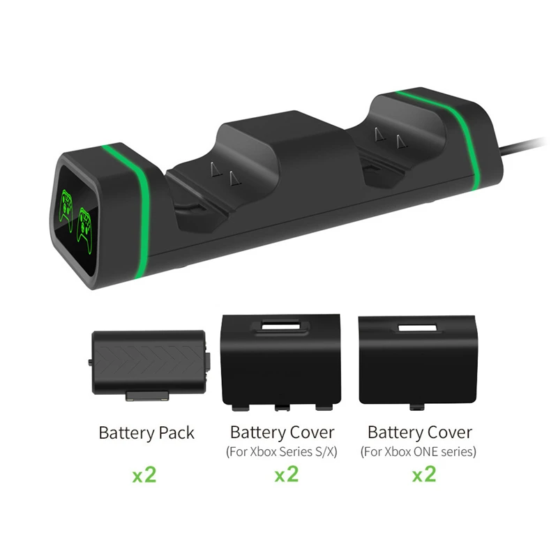 Зарядная станция с двойным беспроводным контроллером и аккумулятором на 1200 мАч
