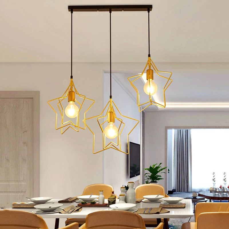

Gold Nordic Dining Room Chadelier Lighting Kitchen Living Room Table Lamp Living Room Restaurant Cafe Bar Haning Pendant Lamp