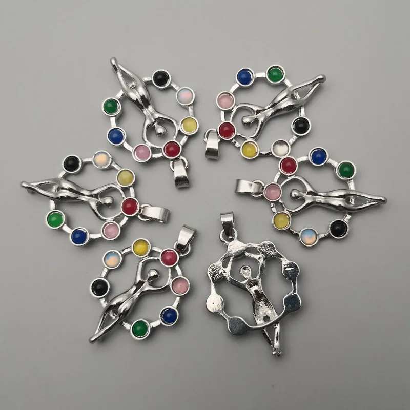 

Natural stone alloy women plating Pendants & necklaces for making Jewelry charm Point parts 12pcs/lot wholesale fashion