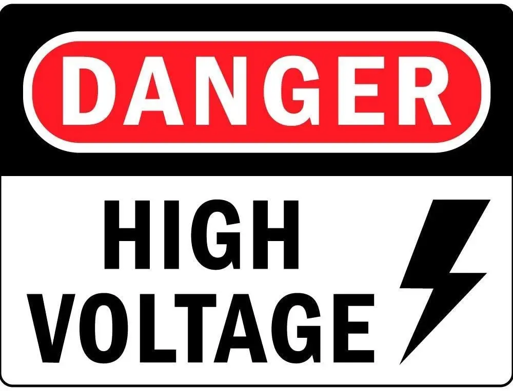 

Lplpol Danger High Voltage OSHA Warning Sign Caution Sign Decor 10" x 14"