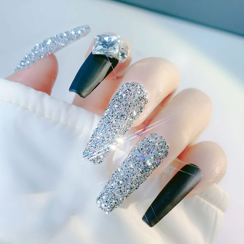 Nail Art Crystal Diamond Powder Long Lasting Glass Micro Drill Glitter Sequins Manicure Sparkling Broken | Красота и здоровье