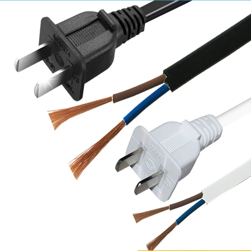 2 шт. шнур питания Белый США 2-зубец вилка адаптер переменного тока провод кабель