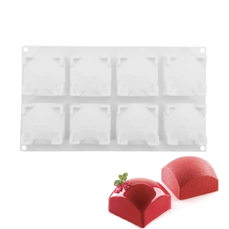 Силиконовые 8 полости квадратной формы торта выпечки для тортов десертные