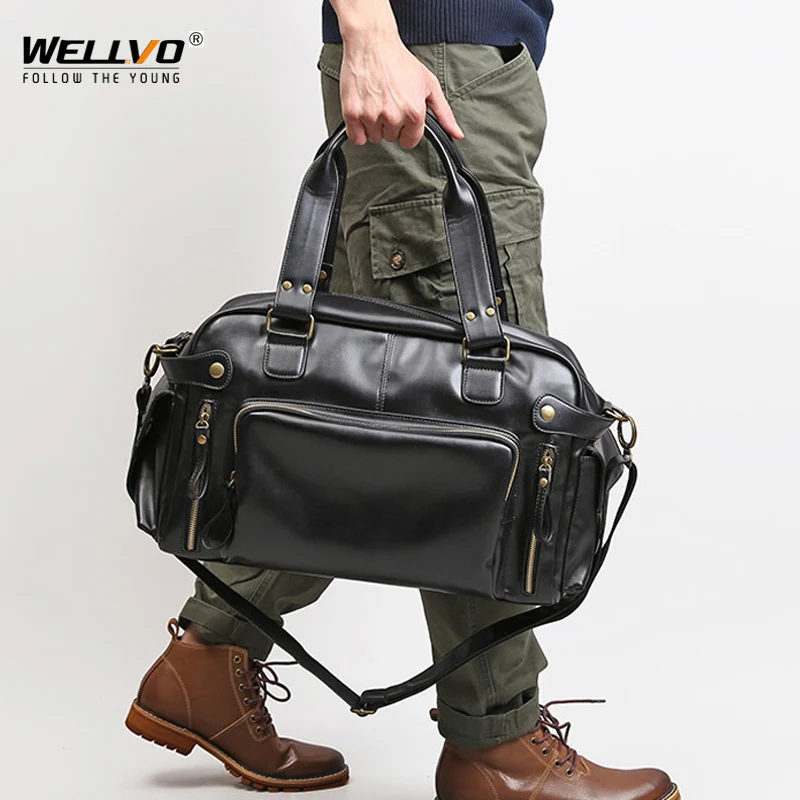 

VIP Men's Soft Leather Briefcase For Laptop Tote Bags Business Shoulder Messenger Handbag Leisure Large Travel Bags Black XA158C