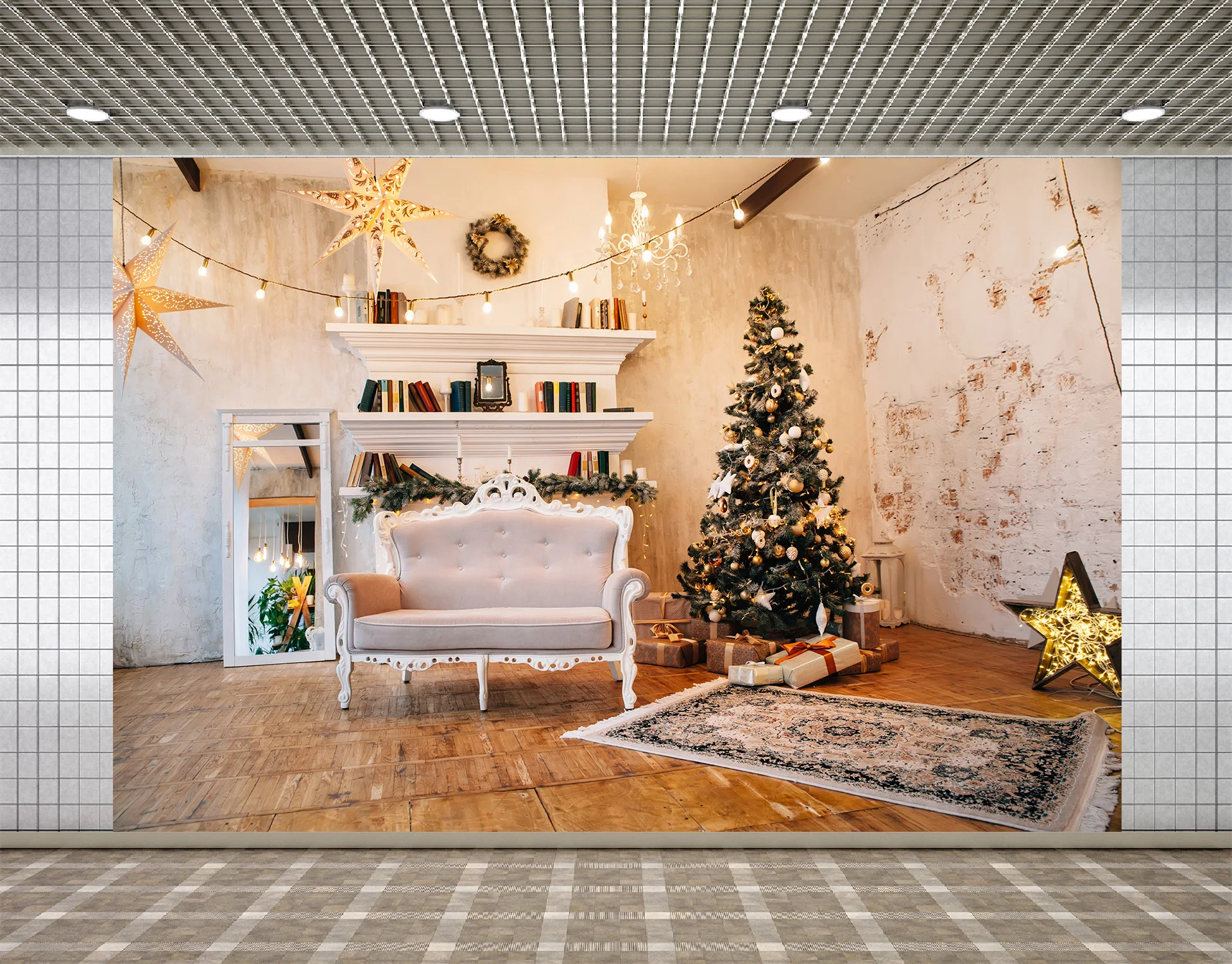 Lyavshi новогодней сцена Золотая Звезда фотографии фоны для фотографий