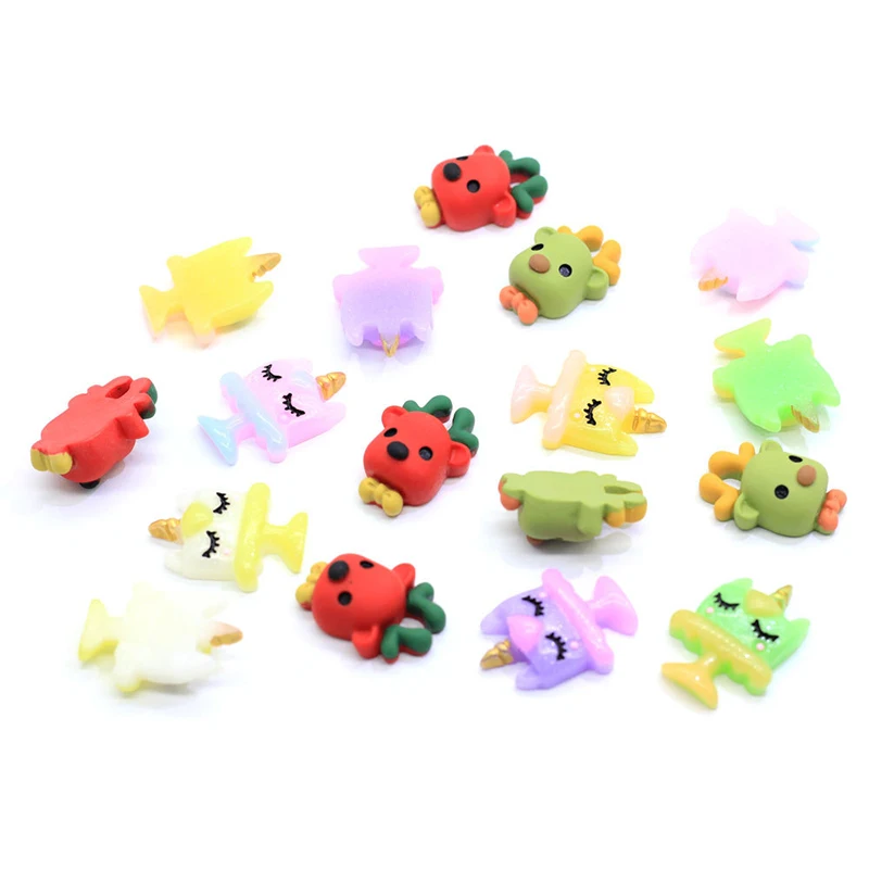 10 шт./лот мультяшный Единорог олень плоская задняя часть кабошон Kawaii украшения