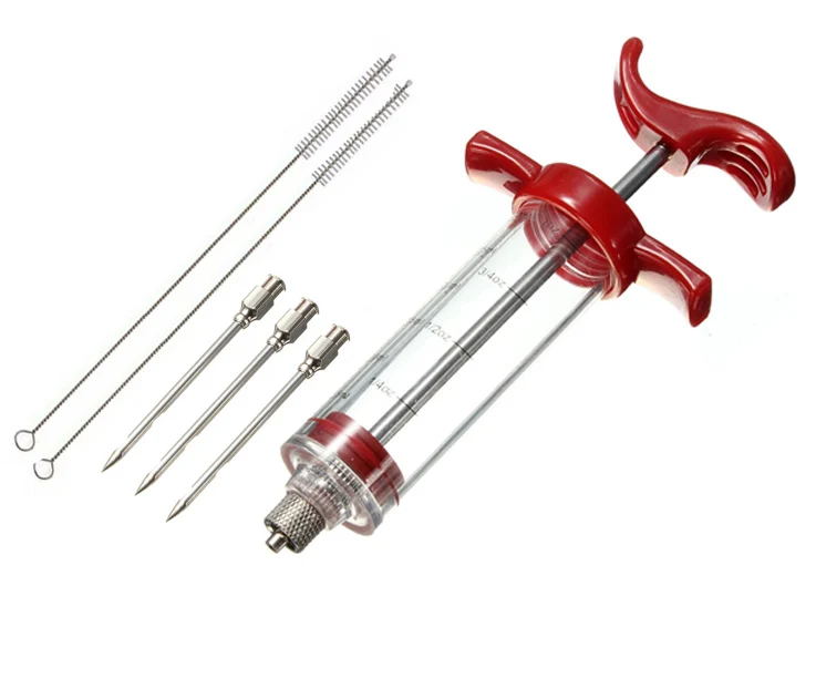 3 Needle 2Brush 3 иглы из нержавеющей стали кулинарный шприц для специй набор барбекю мясо распылитель аромата китен приготовления соуса маринада I аксессуары - Цвет: 3 Needle 2Brush