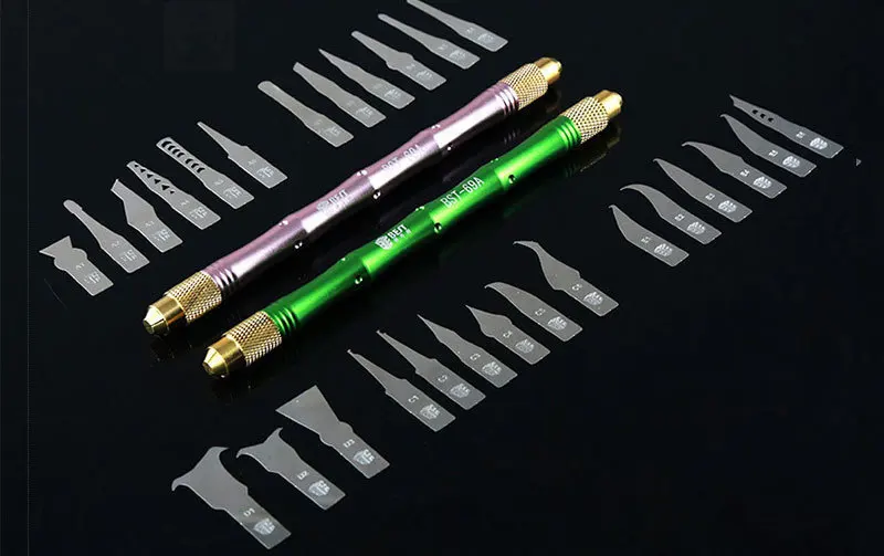 BST-69A двойного назначения ручка с 27 шт. ножи ремесло режущий нож DIY резной нож процессор BGA чип инструмент для удаления Прай нож для Mobil