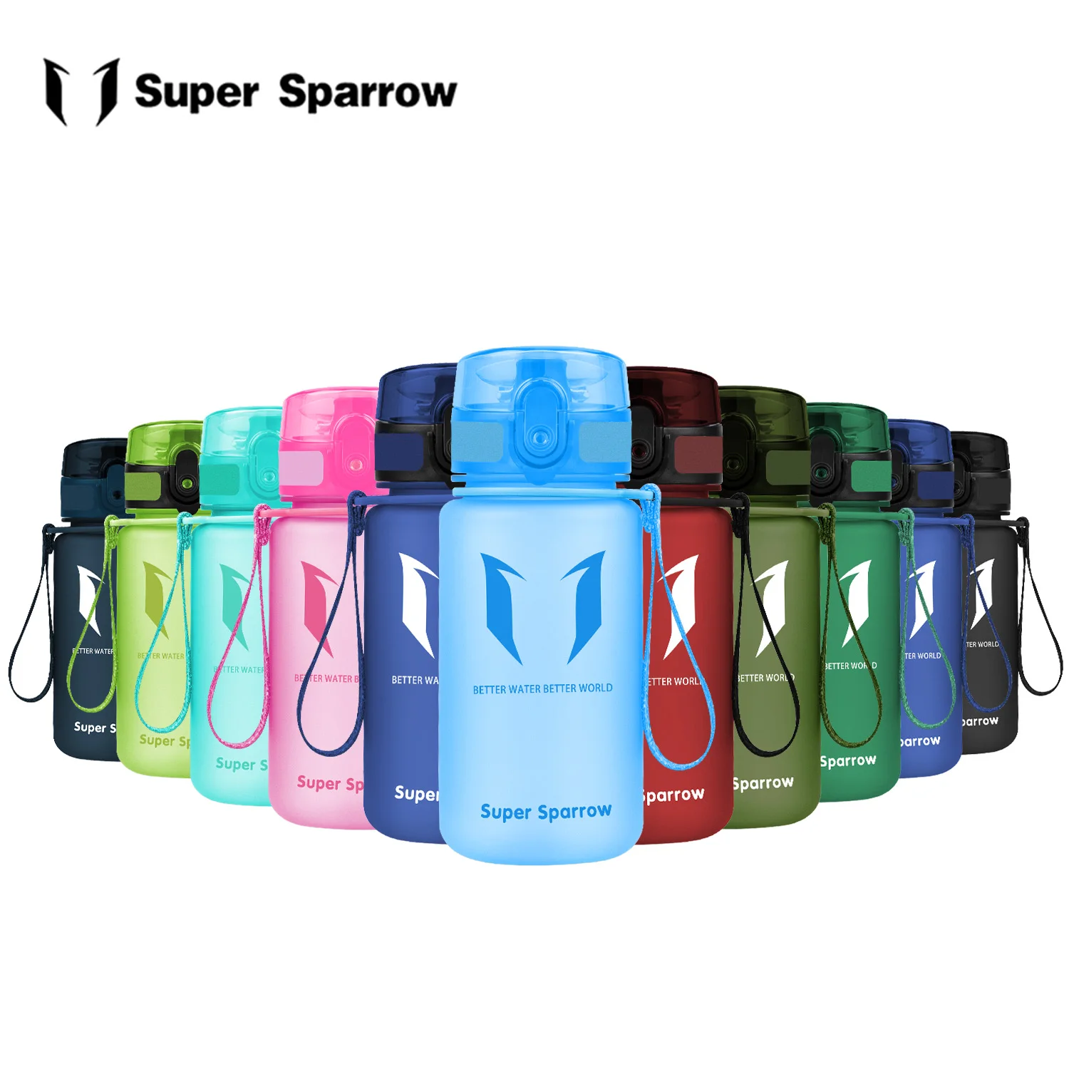 

Super Sparrow Water Bottles Portable BPA Free Eco-Friendly Tritan Bottle Outdoor Leakproof Travel School Drinking Cup for Kids