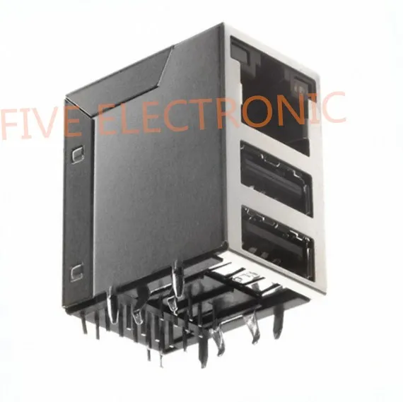 Фото JW0-0006 1 порт RJ45 с USB A двойной разъем Magjack через отверстие 10/100/1000 Base-TX автоматический JW0-0006 1 порт RJ45 с USB A двойной разъем Magjack через отверстие 10/100/1000 Base-TX автоматический
