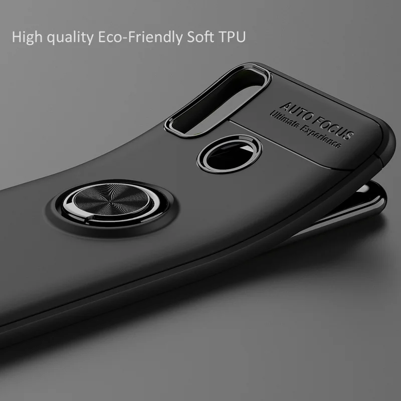 Корпус KEYSION Luxury Metal Ring для Huawei Y8S Soft Silicone Matte Shockproof Phone Back Cover.