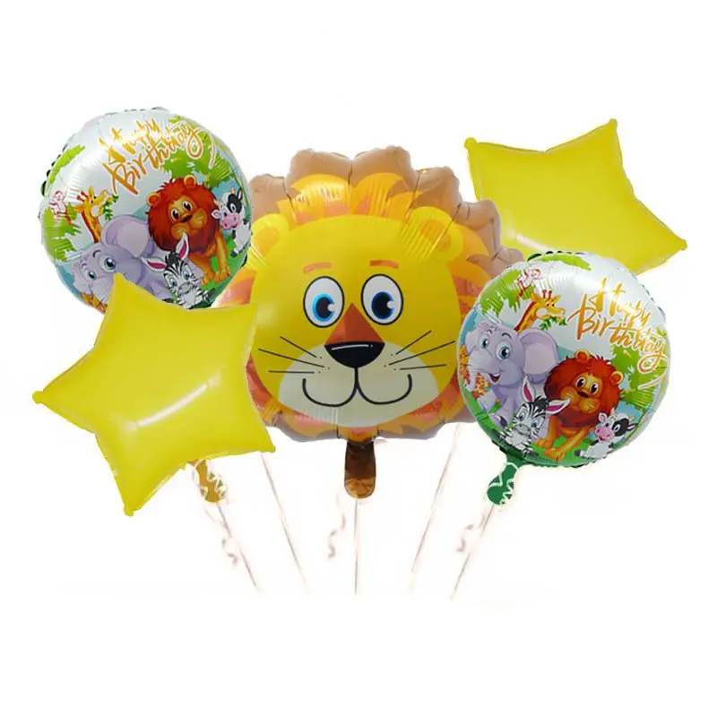 Джунгли воздушные шары в форме животных Тигр Лев корова Ослик гелиевый воздушный