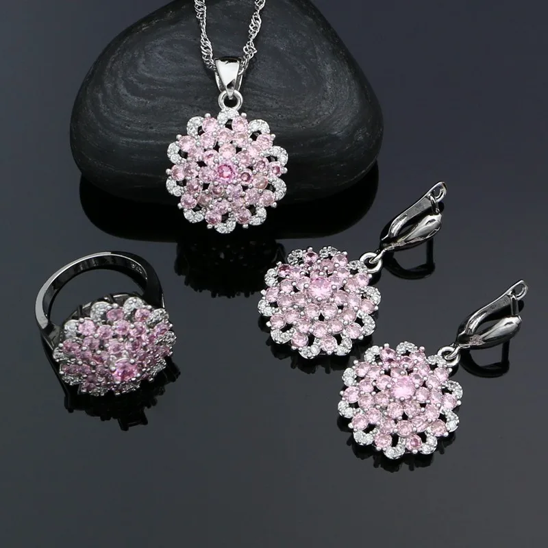 

Комплект из колье, серёг и кольца, с фианитом