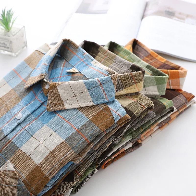 

Autumn Plaid Shirt Women's Net Red Ins Versatile Loose College Style Medium Length Shirt Coat Top